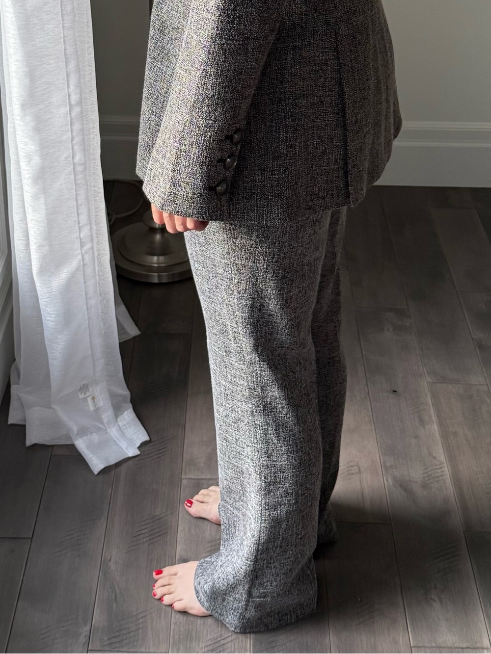 Something Navy Gray Tweed Trouser - Picture 2 of 7